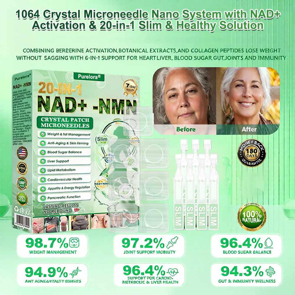 🔥🔥New Arrival |Purelora® Crystal Microneedle Nano System with NAD⁺ Activation & 20-in-1 Slim & Healthy Pacth Solution
