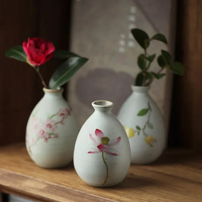 Hand Painted Vintage Floral Mini Vase