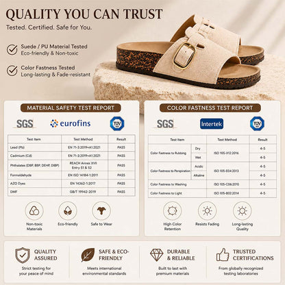 Last Day: 80% Off ✨ Vintage Buckle Slides for Women & Men – Suede-Look Adjustable Strap Sandals, Comfortable Everyday Walking Shoes with Cushioned Footbed