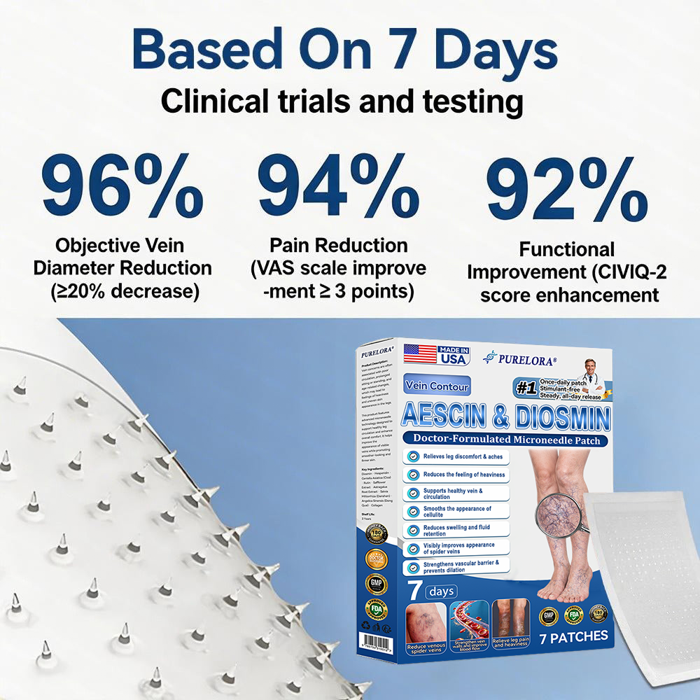 𝐏𝐮𝐫𝐞𝐥𝐨𝐫𝐚® 𝐃𝐢𝐨𝐬𝐦𝐢𝐧 & 𝐀𝐞𝐬𝐜𝐢𝐧 𝐕𝐞𝐢𝐧 𝐂𝐨𝐧𝐭𝐨𝐮𝐫 𝐌𝐢𝐜𝐫𝐨𝐧𝐞𝐞𝐝𝐥𝐞 𝐏𝐚𝐭𝐜𝐡 🌿𝟕-𝐃𝐚𝐲 𝐕𝐢𝐬𝐢𝐛𝐥𝐞 𝐑𝐞𝐬𝐮𝐥𝐭𝐬 𝐟𝐨𝐫 𝐕𝐚𝐫𝐢𝐜𝐨𝐬𝐞 𝐕𝐞𝐢𝐧𝐬 - 𝐀𝐝𝐯𝐚𝐧𝐜𝐞𝐝 𝐇𝐞𝐫𝐛𝐚𝐥 𝐁𝐥𝐞𝐧𝐝 𝐓𝐚𝐫𝐠𝐞𝐭𝐬 𝐒𝐩𝐢𝐝𝐞𝐫 𝐕𝐞𝐢𝐧𝐬 & 𝐑𝐞𝐥𝐢𝐞𝐯𝐞𝐬 𝐇𝐞𝐚𝐯𝐲, 𝐓𝐢𝐫𝐞𝐝 𝐋𝐞𝐠𝐬🦵