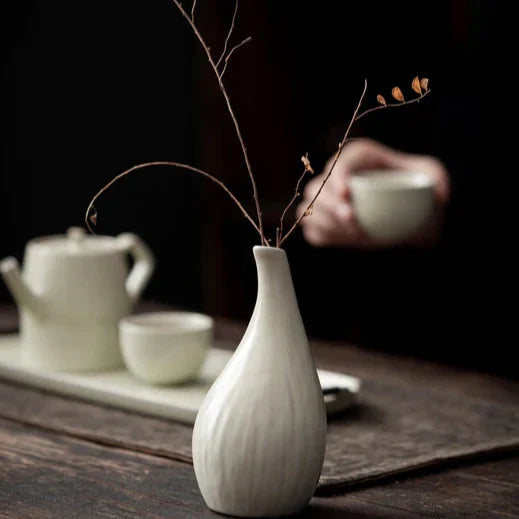 Classic White Ceramic Table Vase