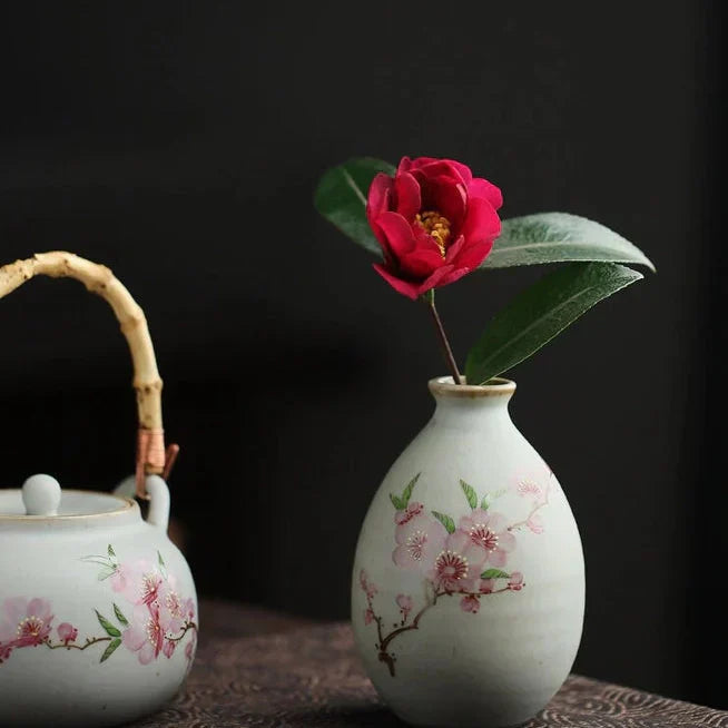 Hand Painted Vintage Floral Mini Vase