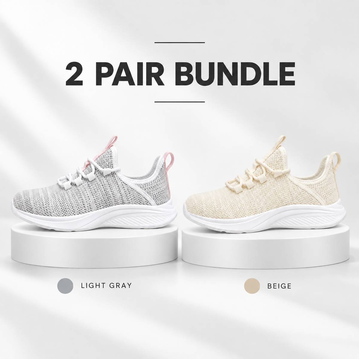 LAST DAY 80% OFF - 👣 Women's Orthopedic Mesh Sneakers with Textured Sole and Pull Tab Detail