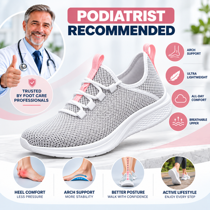 LAST DAY 80% OFF - 👣 Women's Orthopedic Mesh Sneakers with Textured Sole and Pull Tab Detail