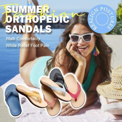 🔥Last Day Promotion 80% OFF - Orthopedic Arch Support Flip Flops ✅Feel Pain-Free and Light on Your Feet All Day Long