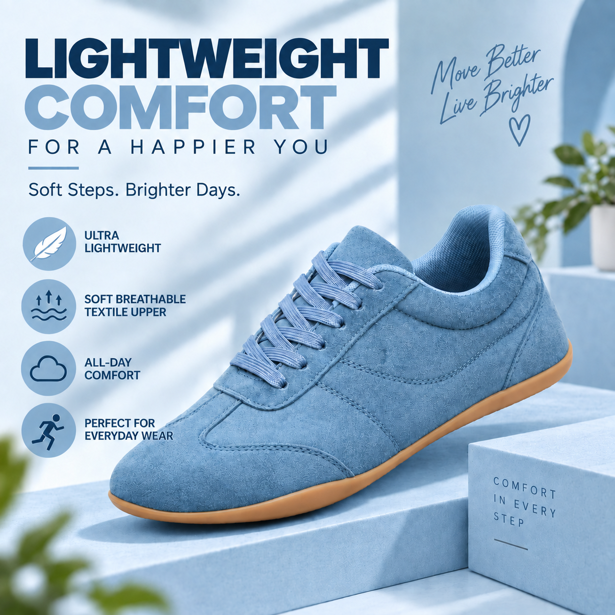 LAST DAY 80% OFF - 👣 Women's Orthopedic Arch Support Sneakers with Lace-Up Design & Cushioned Flat Sole