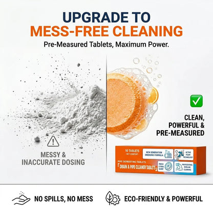 💥Foaming Drain Cleaner Tablets — Active Oxygen | Eliminates Drain Pests | No Bleach, No Lye, Pipe-Safe